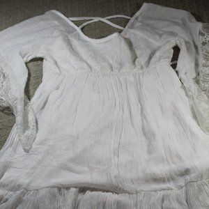 J Gee Size S White Lace & Gauze Boho Dress